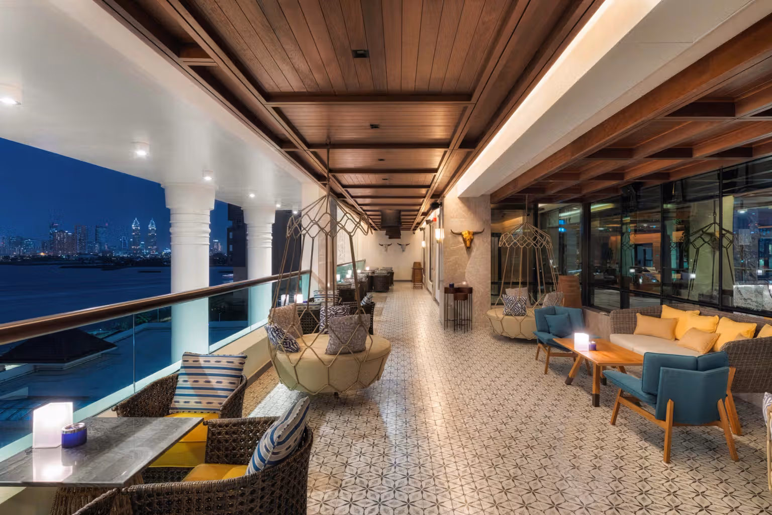 Raia rooftop: Arabic-fusion with skyline views.