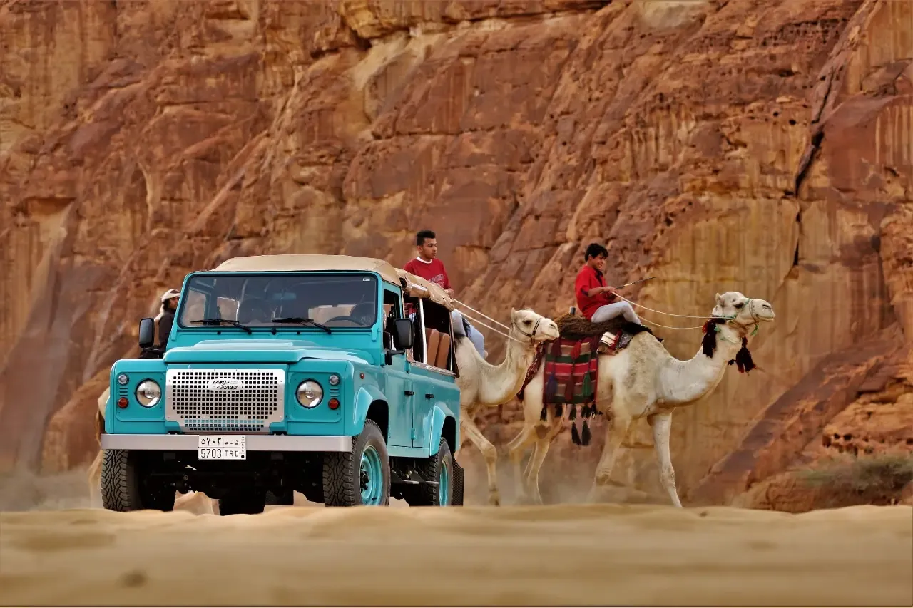 Horseback riding: Through the desert.