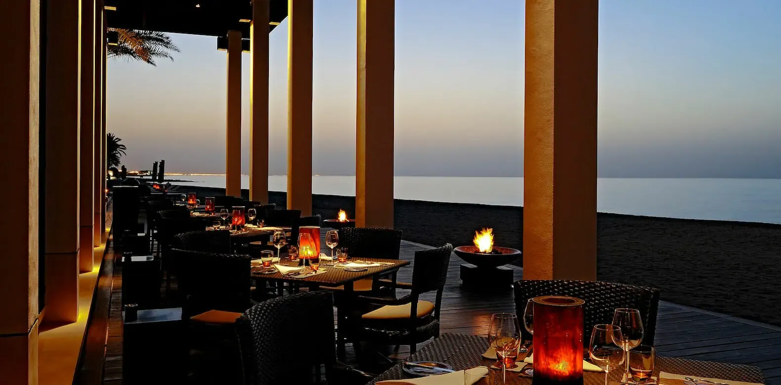 Beachfront seafood: On the 370m private beach.