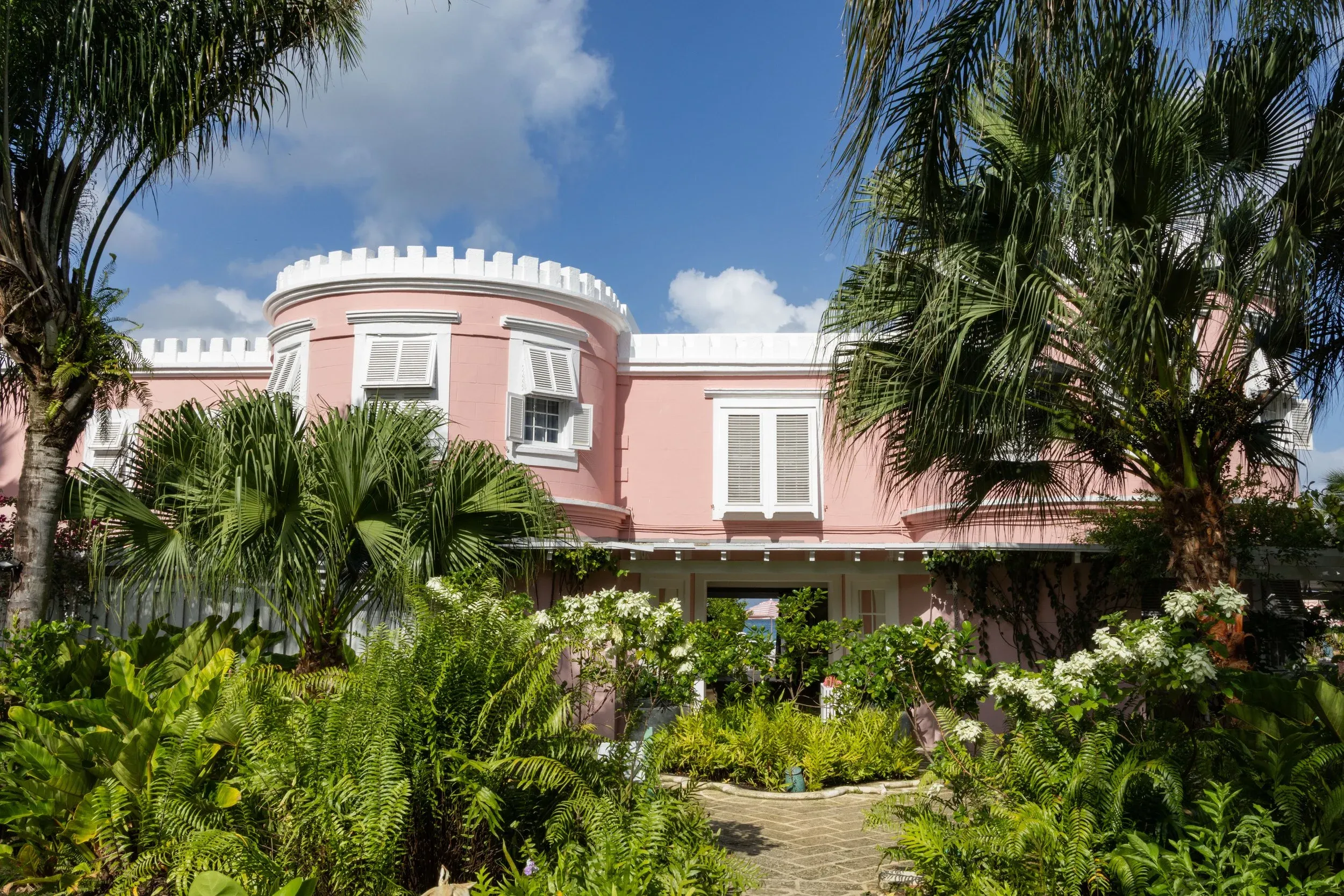 Hero/establishing shot of Cobblers Cove, St Peter, Barbados. The only Relais & Châteaux in Barbados, an intimate forty-suite coral-pink Great House on the north-west coast.