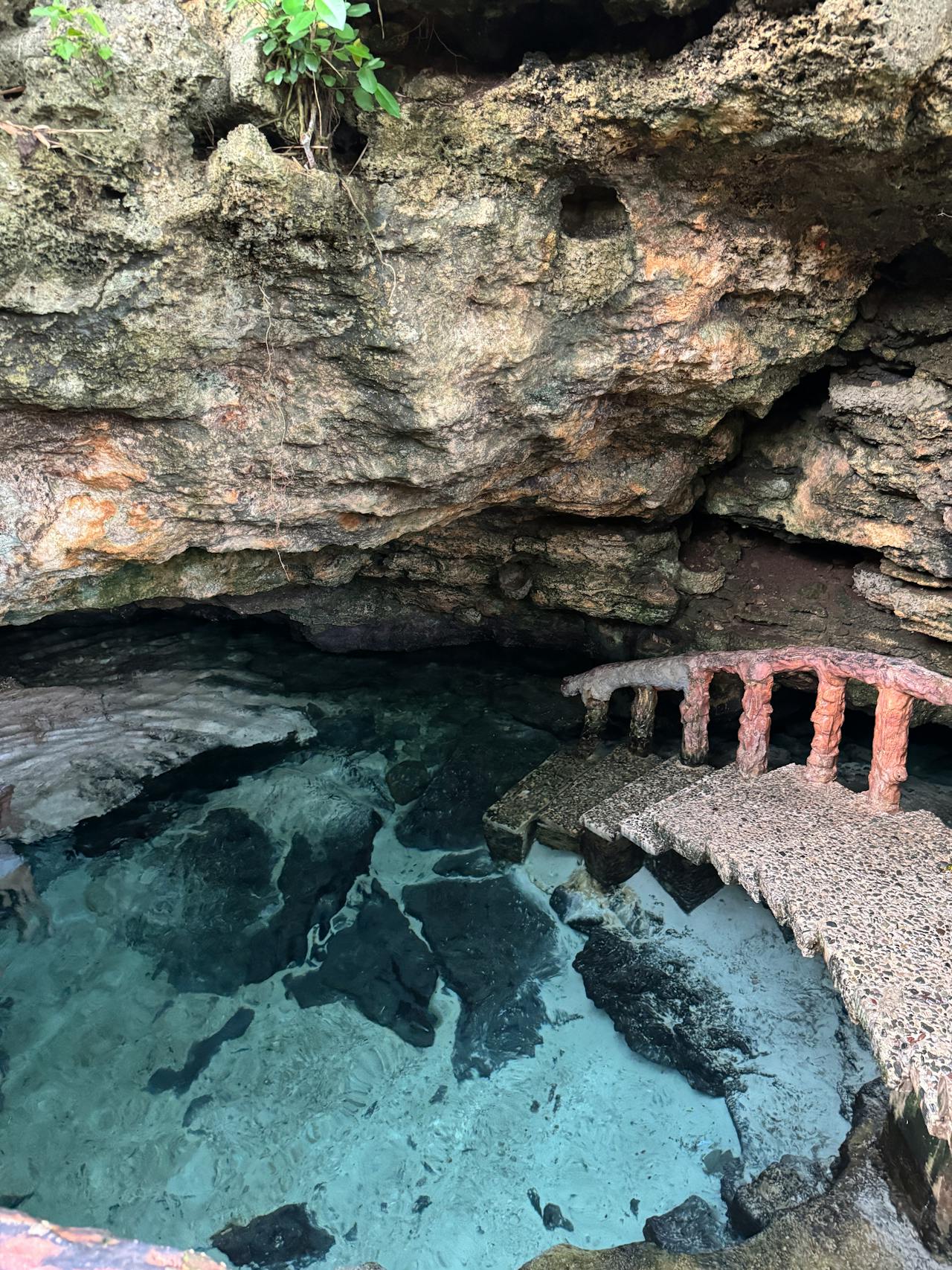 A tram ride deep into a living limestone cavern of flowing streams, waterfalls and towering stalactites at the island's heart