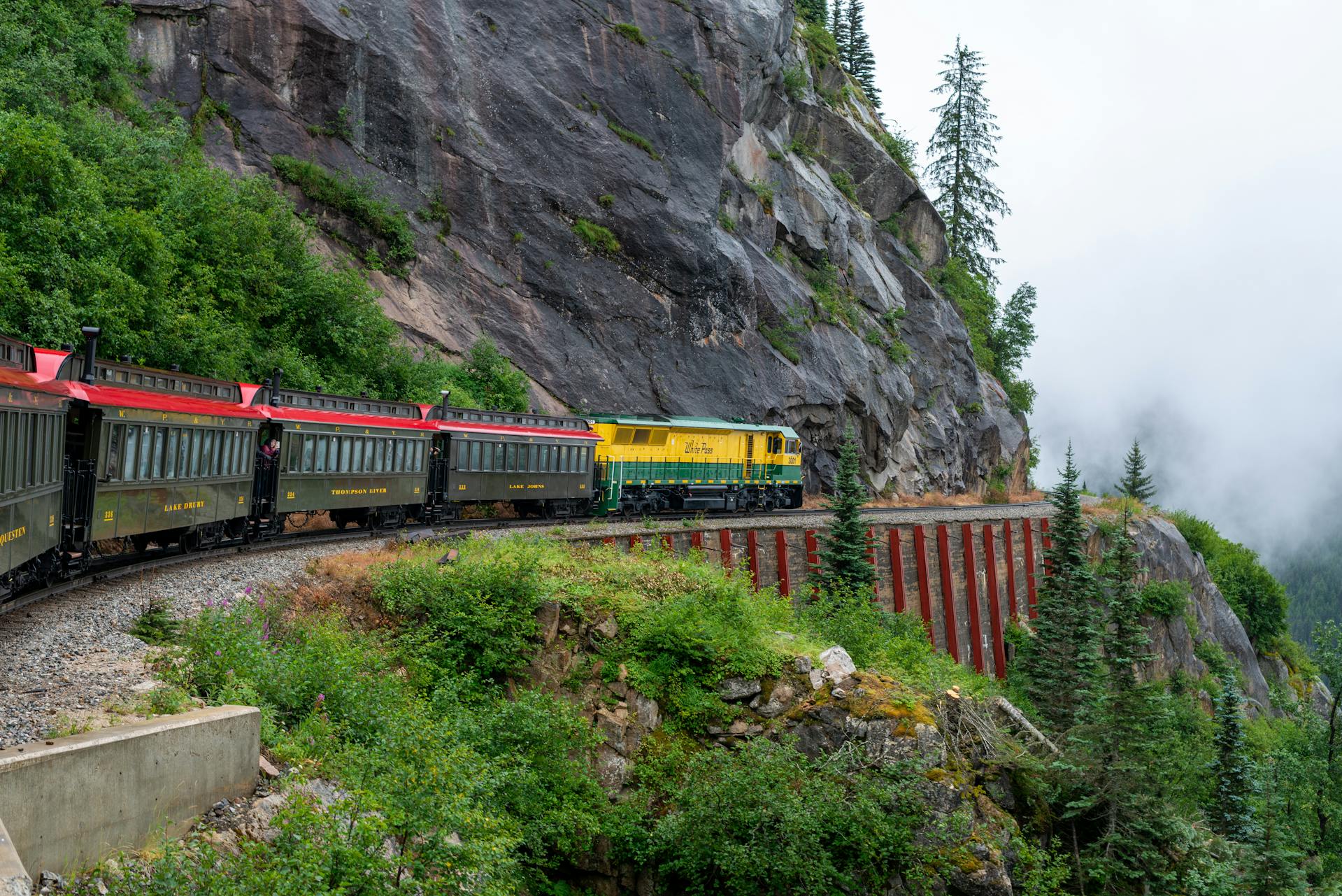 The famous glass-domed train through the mountains