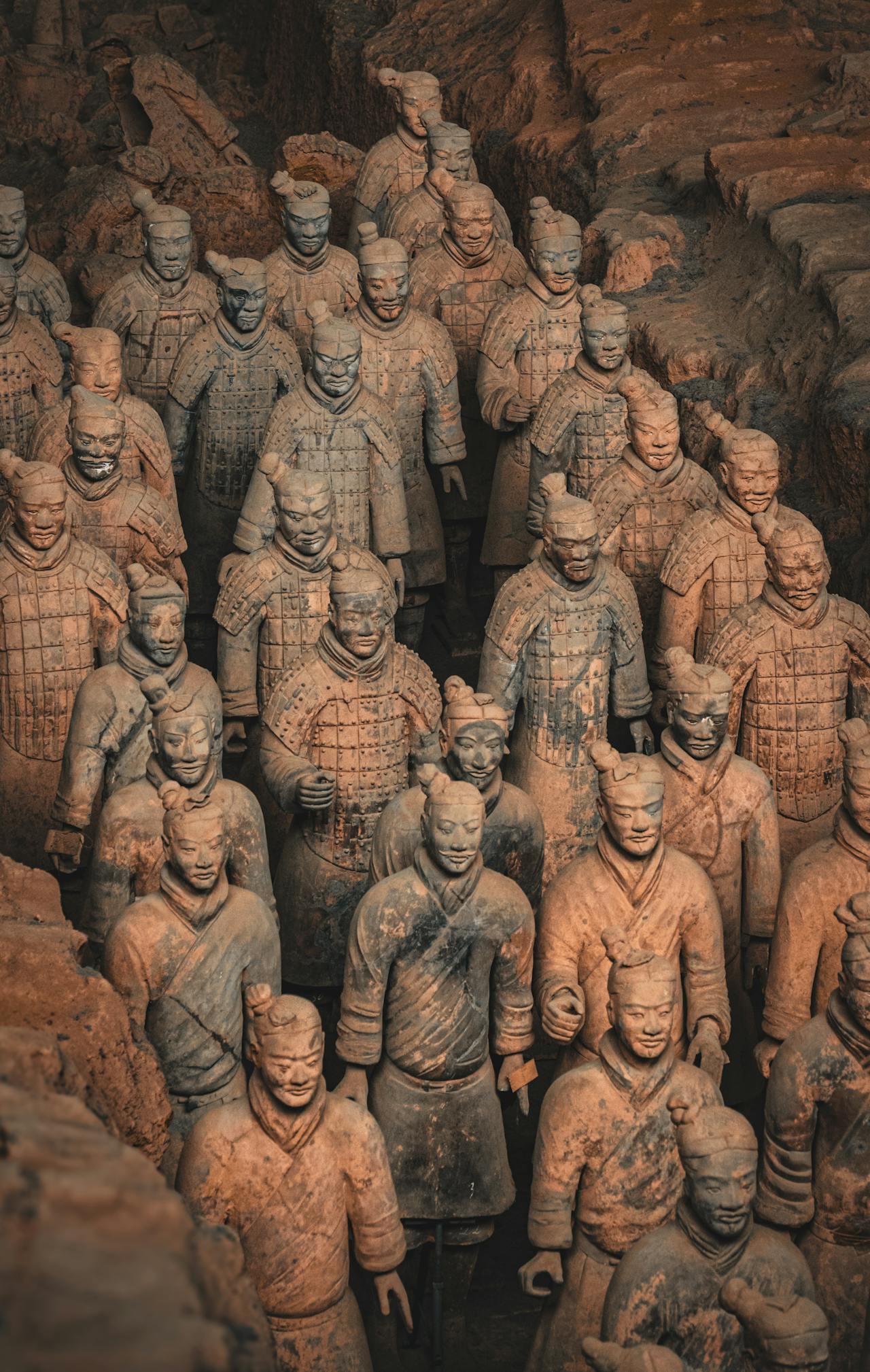At Xi'an, the thousands of life-size warriors guarding the first emperor's tomb