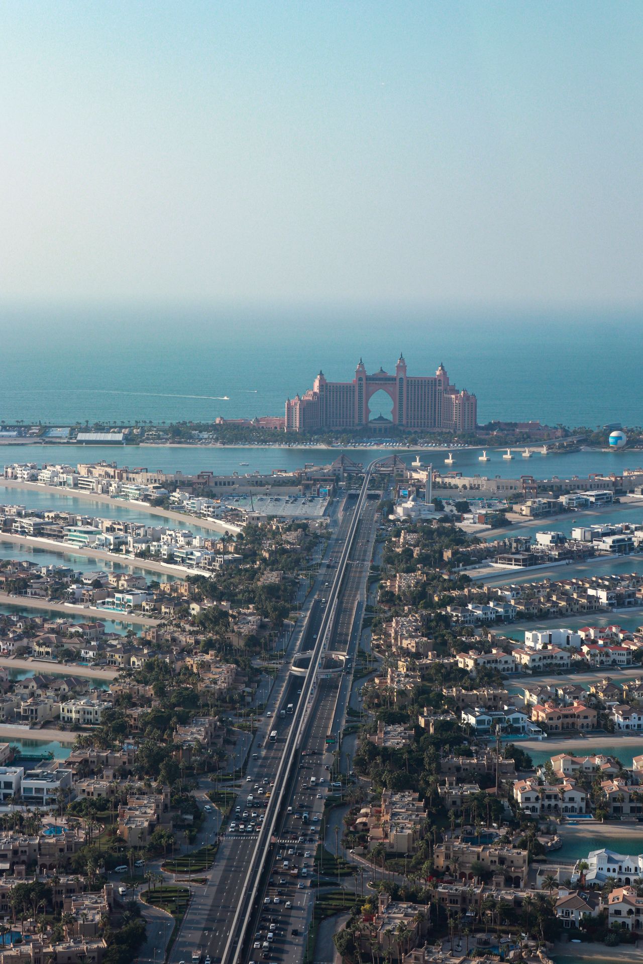 The palm-shaped island and the Jumeirah beaches