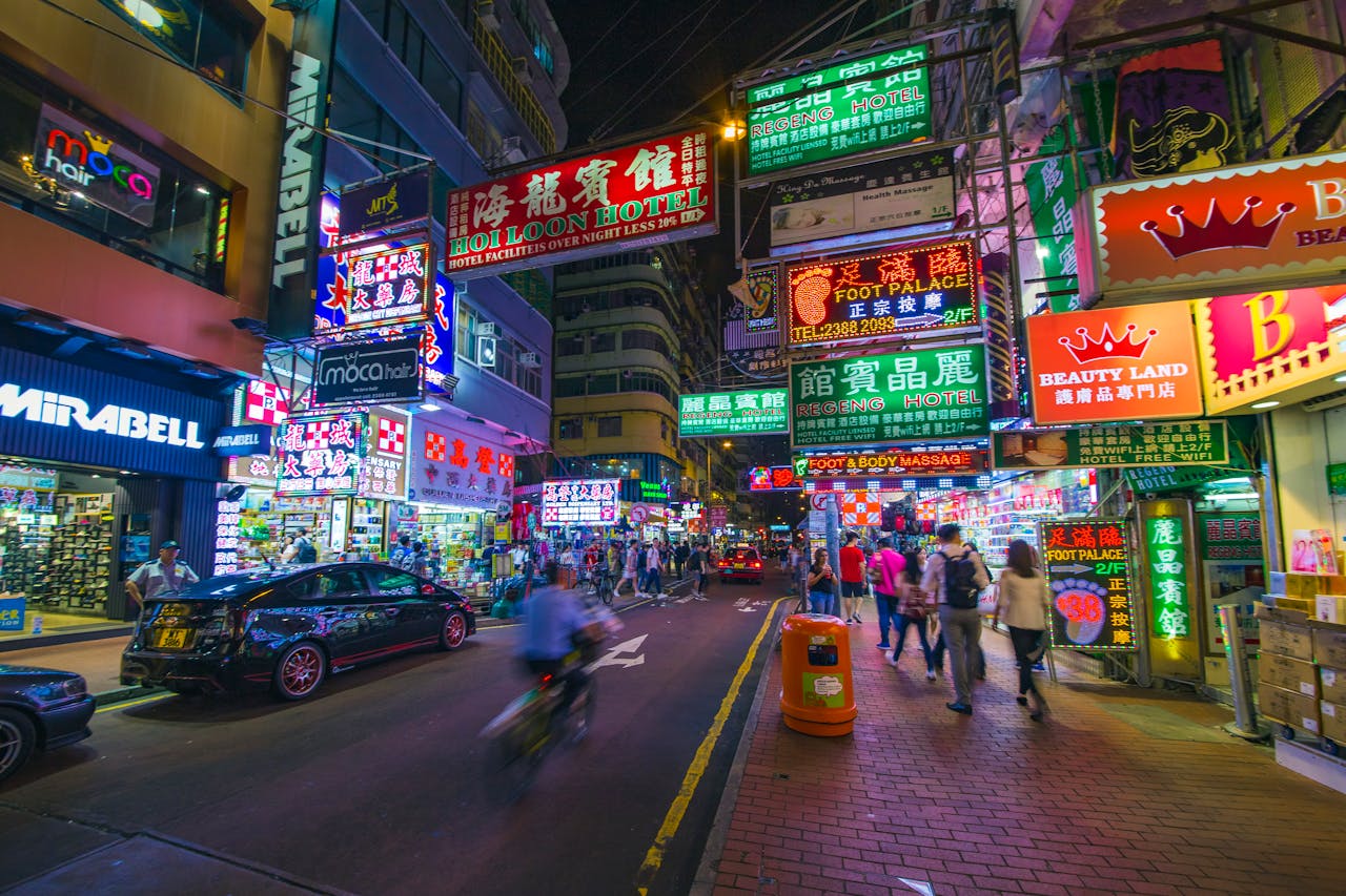 The temple-street night market, the flower and bird markets, and the boutiques of Sheung Wan
