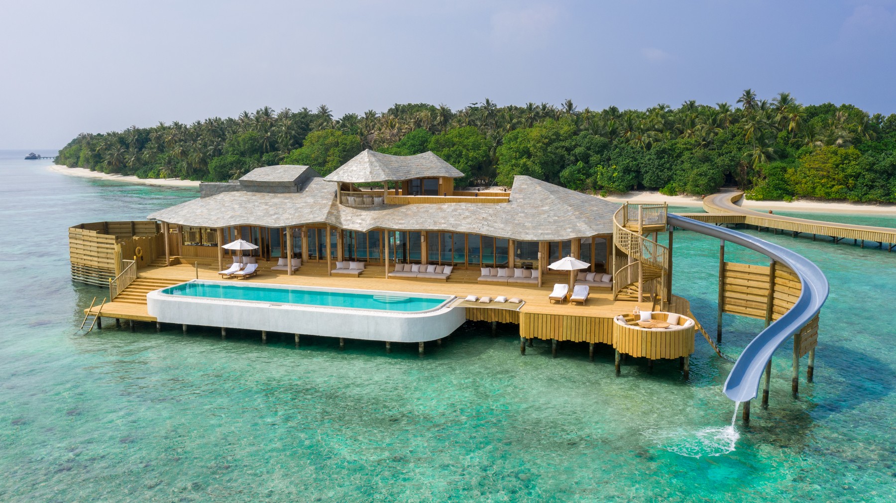 Two-Bedroom Water Retreat with Slide